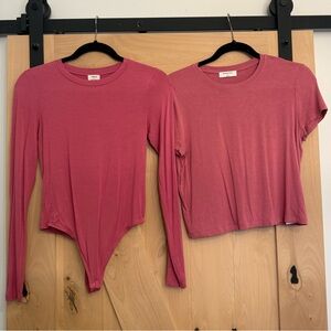 Babaton/Wilfred - set of 2 blush pink tops - Bodysuit & T-shirt